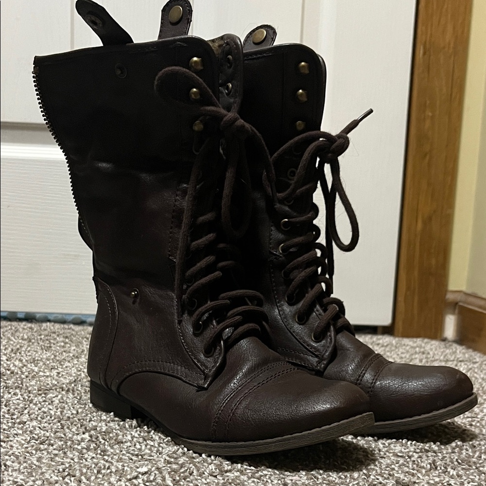 Aeropostale Dark Brown Combat Boots